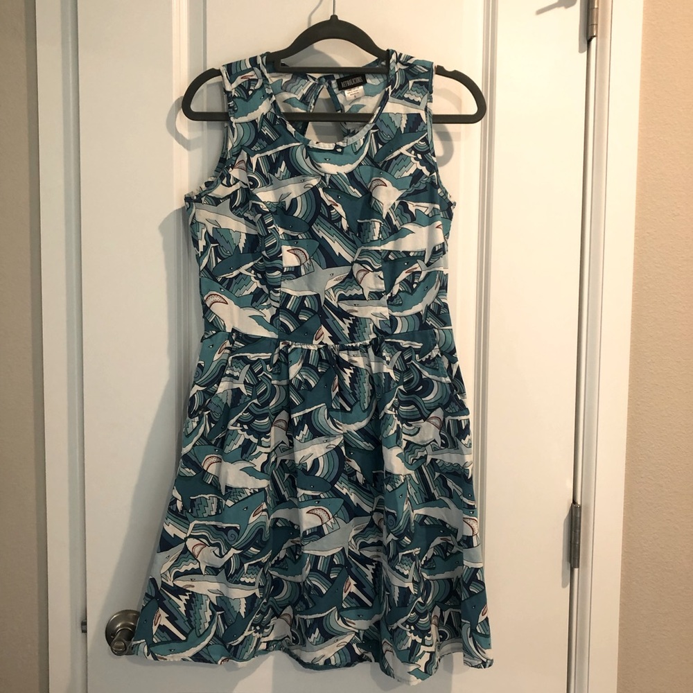Shark Print Geometric A-Line Dress